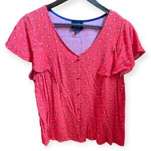 W5 Red Floral Blouse